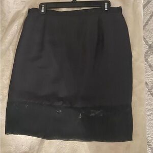 Massimo Rebecchi Black Knee-Length Pencil Skirt with Cut Out